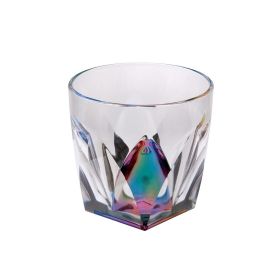 Rainbow Diamond Acrylic Glasses Drinking Set of 4 DOF (9oz), Plastic Drinking Glasses, BPA Free Cocktail Glasses, Drinkware Set