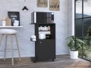 Napenthe 1-Shelf Kitchen Cart with Caster Black Wengue