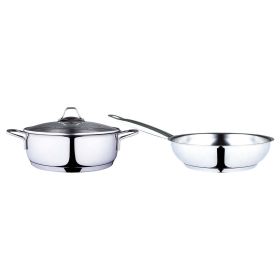 Serenk Modernist Pots and Pans Set, 3 Piece Stainless Steel Cookware Sets, Thick Encapsulated Bottom, Dishwasher Safe, Mirror Polished, Long Lasting