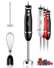 Immersion Blender Handheld, 3-in-1 Hand Blender Electric, 400W Handheld Blender, Stainless Steel Blade Stick Blender with Whisk