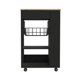 Kitchen Cart Sonex, Kitchen, Black / Light Oak