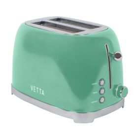 VETTA 2-Slice Extra-Wide-Slot Retro Toaster, Stainless Steel (Seafoam Green), VTS-201RGR