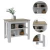 Cala Kitchen Island Antibacterial; Three Shelves; Four Legs -Light Oak / White