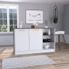 Kitchen Island Teramo, Kitchen, White / Dark Brown