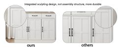 71" Kitchen Pantry Storage Cabinet , with 4 Doors, Drawer, 2 Adjustable Shelves, Freestanding Cupboard for Dining Room Living Room, Laundry-White