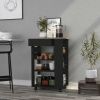 Kitchen Cart Sonex, Kitchen, Black / Light Oak