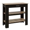 DEPOT E-SHOP Delos 40 Kitchen Island, Two Shelves, One Drawer, Four Legs, Black / Light Oak