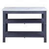 ACME Enapay Kitchen Island in Marble Top Top & Gray Finish AC00305