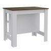 Rockaway 3-Shelf Kitchen Island White and Walnut