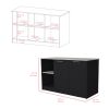 Kitchen Island Padua, Kitchen, Black / Onyx