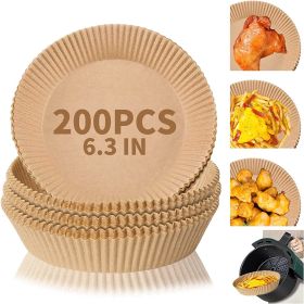 Air Fryer Disposable Paper Liner Non-stick Disposable Liners, 200PCS Air Fryer Disposable Paper Liners, 6.3In Round Air Fryer Parchment Paper (Option: 200pcs)