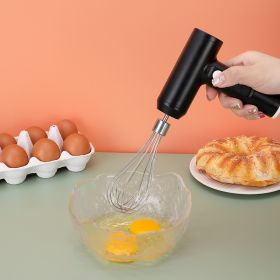 Electric Egg Beater With 2 Wire Beaters Portable Food Blender Whisk 3 Speeds Handheld Food Mixer ,USB Rechargeable Handheld Egg Beater (Color: black)