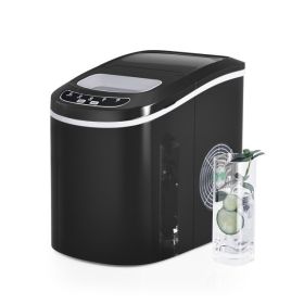 Mini Portable Electric Ice Maker Machine with Ice Scoop (Color: black)