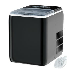 44 lbs Portable Countertop Ice Maker Machine with Scoop (Color: black)