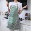 1pc Striped Linen Aprons, Adjustable Kitchen Cooking Apron, Cotton And Linen Machine Washable With 2 Pockets